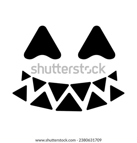 Halloween monster face on white background