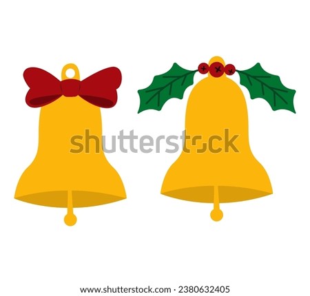 Christmas jingle bells on white background