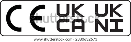  UKNI, UKCA marking or UKCA Mark Certification and Industrial certificate standard safety logo CE
