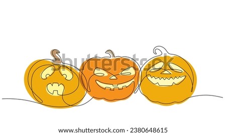 Colored vector three pumpkins in illustration for Halloween
