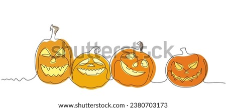 Vector clip art of colored pumpkins in a set for Halloween