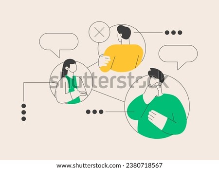 Social Interaction Skills abstract concept vector illustration. Communication skills, building social network, interaction disability, autism diagnostics, activities for adults abstract metaphor. Royalty-Free Stock Photo #2380718567