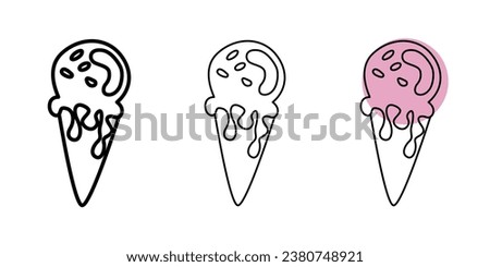 Outline ice cream vector icon. Isolated black simple line element illustration from gastronomy concept. Editable vector stroke ice cream icon on white background.