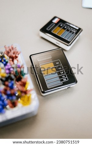 dental office. dentist's tool. drill. armchair. color palette. nippers, scalpels. Dental equipment. Closeup photo of dental handpieces . Dental drills in dentists office