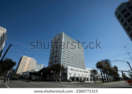 Daytime view of the downtown skyscrapers of San Jose, California, USA.