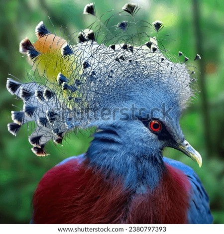 These magnificent birds are known for their striking appearance and are a symbol of Papua New Guinea's rich biodiversity. They are also considered a vital part of the ecosystem as they help disperse s Royalty-Free Stock Photo #2380797393