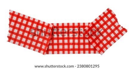 red patterned sticker paper tape isolated on white background