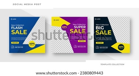 Big Sale square banner template for social media posts, banners design, web or internet ads. Trendy abstract square template with geometric shape