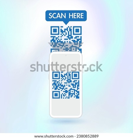 Mobile phone scanning the QR code for verification. QR code scanner for mobile apps and payments. Smartphone scans the QR code banner concept. Vector.