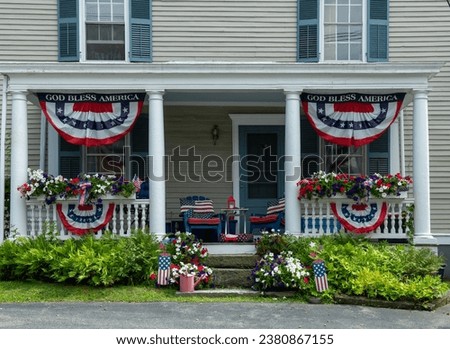 19TH CENTURY HOUSE DISPLAYING AMERICAN PATRIOTISM