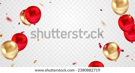 beautiful red and gold balloon background for party celebration Vector illustration