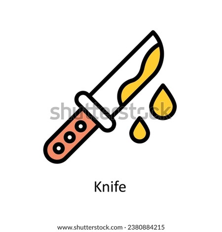 Knife  vector Filled outline Design illustration. Symbol on White background EPS 10 File 