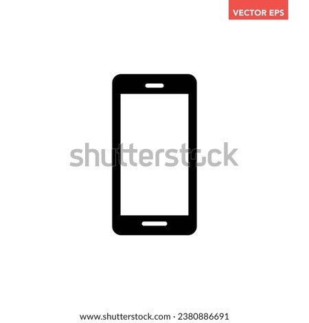 Black single phone filled icon, simple digital device flat design pictogram, infographic vector for app logo web website button ui ux interface elements isolated on white background