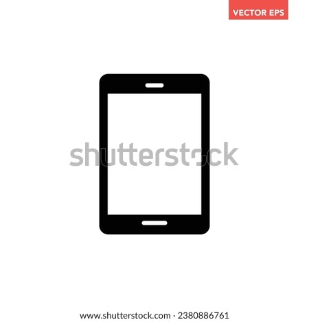 Black single smart pad filled icon, simple modern digital device flat design pictogram, infographic vector for app logo web website button ui ux interface elements isolated on white background