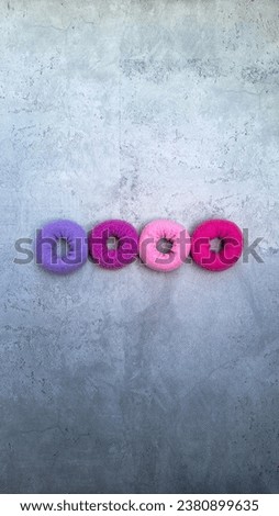 Isolated colorful scrunchies on light background