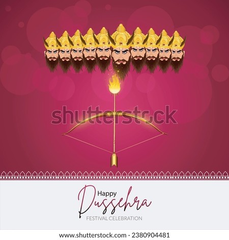 Free vector happy dussehra bow and arrow festival greeting card background
