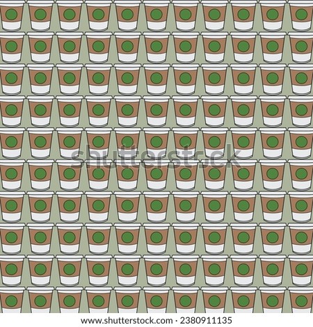 Coffee cup pattern template for textile