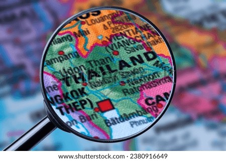 Map of THAILAND through magnifying glass