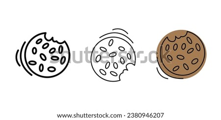 Outline cookie vector icon. Isolated black simple line element illustration from gastronomy concept. Editable vector stroke cookie icon on white background.
