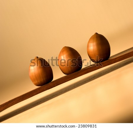 three acorns