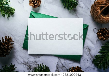 Mockup card with invitation card with Gift shop used to decorate Christmas on white background.