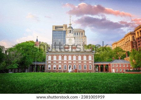 Independence Hall in Philadelphia, Pennsylvania USA sunrise