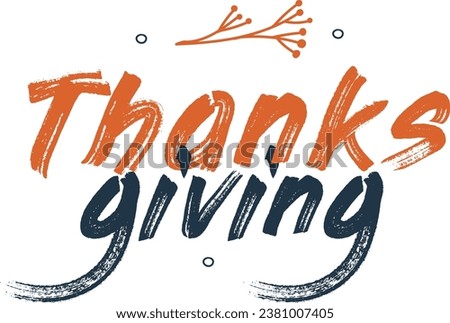 Thanksgiving lettering in retro style, vector
