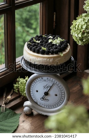 cheesecake with berries, dessert, near the window