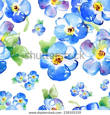 Seamless pattern of flowers forget-me