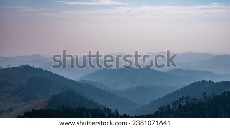 Hazy View of Black Hills in Custer State Park in South Dakota Royalty-Free Stock Photo #2381071641