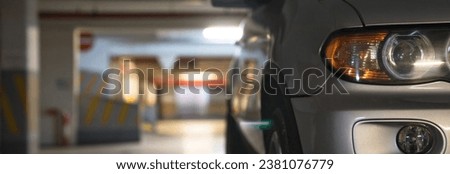 grey car on the underground parking
