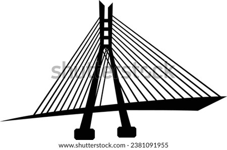 Silhouette of Lekki link bridge in Lagos, Nigeria. Royalty-Free Stock Photo #2381091955