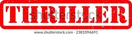 Red Thriller Movie Category Genre Stamp Grunge Texture Label Badge Sticker Vector EPS PNG Transparent No Background Clip Art Vector EPS PNG 