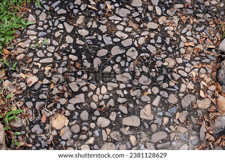 the texture of the stone floor.