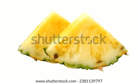 Pineapple Two pieces isolated on white Background