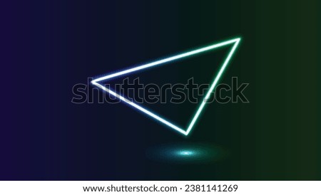 triangular neon effect frame, triangular light effect