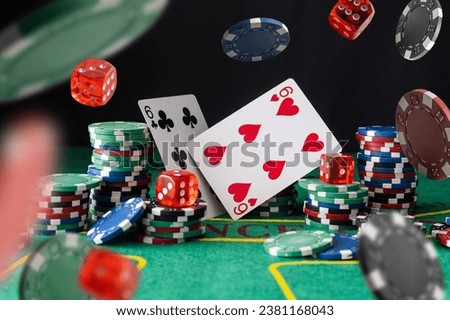 Casino games and colorful cards 