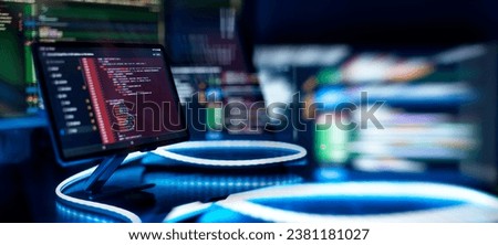 Digital technology industry concept development of programming and coding technologies. Royalty-Free Stock Photo #2381181027