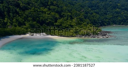 The tropical seashore island in a coral reef ,blue and turquoise sea Amazing nature landscape 