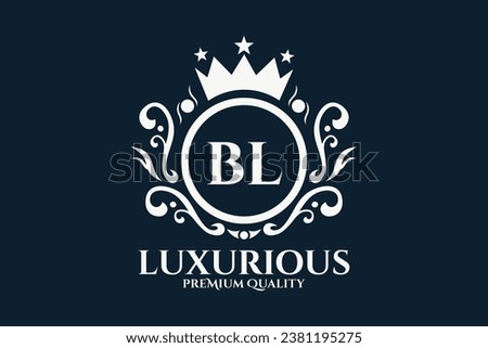 Initial  Letter BL Royal Luxury Logo template in vector art for luxurious branding  vector illustration.
