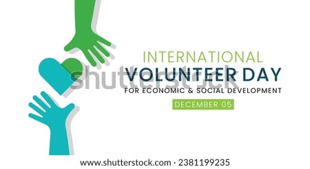 Vector illustration of International Volunteer day is observed every year on December 5, to promote volunteering and recognize volunteer contributions to the achievement Royalty-Free Stock Photo #2381199235