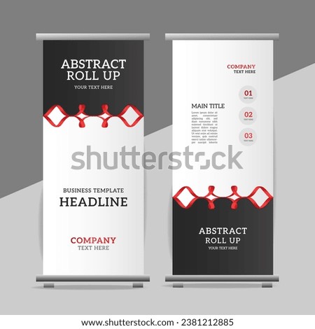 

Abstract great business roll up  banner design with blue   wave  shapes