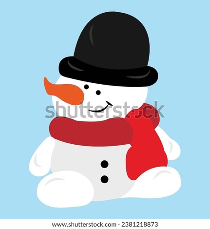 Snowman vector image or clip art