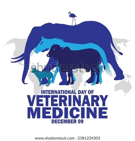 International Day of Veterinary Medicine Vector illustration. December 9. Design template for banner, poster, flyer