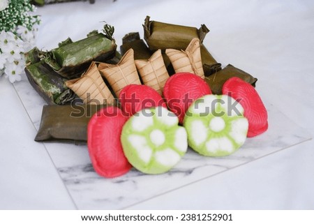 various kinds of traditional Indonesian snacks. stock photo