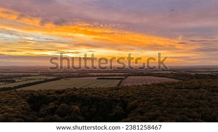 Pretty Sunset Aerial Shot over Winchester