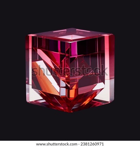 Abstract geometric shapes for use in design. Bright glass cubes in shades of pink will seamlessly blend into modern website and product design. This entire collection will help you apply this element. Royalty-Free Stock Photo #2381260971