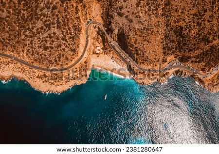 Antalya, Turkey High Angle Shot of Kaputas Beach Drone Shot