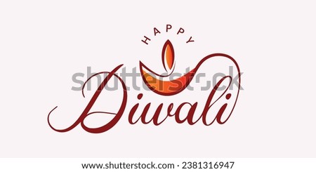 Happy Diwali text vector art | Happy Diwali text design | Happy Diwali cursive font design | Diwali Festival vector | Deepavali design  Royalty-Free Stock Photo #2381316947