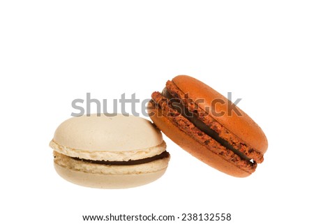 Colorful macaroons isolated on white background cutout